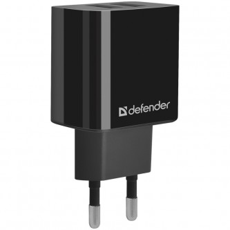 Зарядное устройство сетевое Defender UPC-21, 2*USB, 2.1А output, пакет, кабель microUSB в комплекте, черный