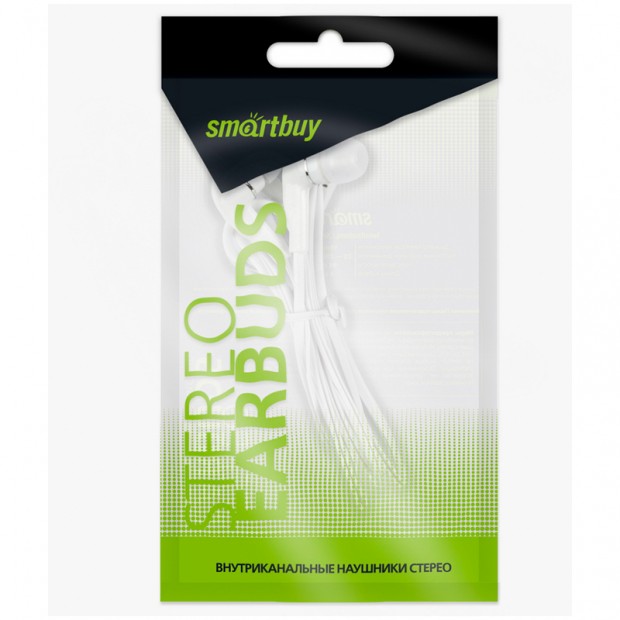Наушники-вкладыши с микрофоном SmartBuy S4, 1м, белый Наушники-вкладыши с микрофоном SmartBuy S4, 1м, белый
