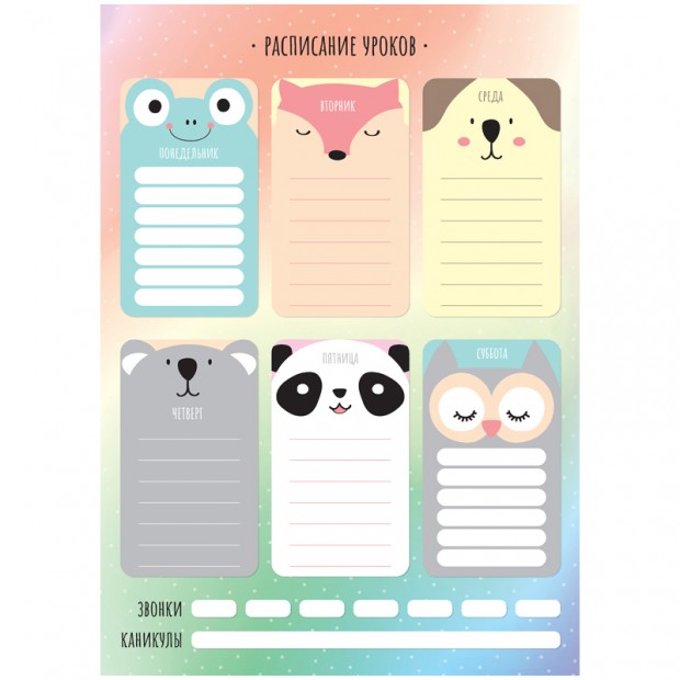Магнитный планер расписание уроков с маркером А3 ArtSpace 