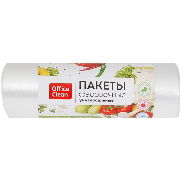 Пакеты фасовочные OfficeClean ПНД, 25*32см, 6мкм, рулон 100шт.