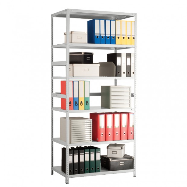 Стеллаж Практик MS Standart 2000*1000*300мм, 6 полок, серый, комплект Стеллаж Практик MS Standart 2000*1000*300мм, 6 полок, серый, комплект