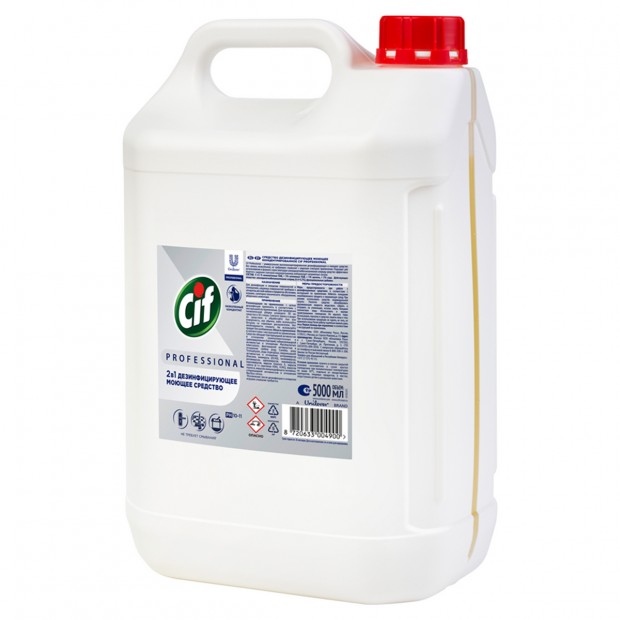 Средство моющее Cif Professional дезифицирующее, концентрированное, низкопенное, нейтр.запах, канистра, 5л Средство моющее Cif Professional дезифицирующее, концентрированное, низкопенное, нейтр.запах, канистра, 5л