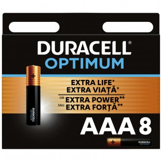 Батарейка Duracell Optimum AAA (LR03) алкалиновая, 8BL Батарейка Duracell Optimum AAA (LR03) алкалиновая, 8BL