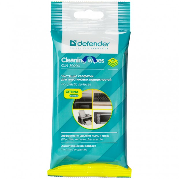 Салфетки чистящие влажные Defender, для поверхностей, в мягкой упаковке, 20шт. Салфетки чистящие влажные Defender, для поверхностей, в мягкой упаковке, 20шт.