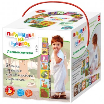Развивающая пирамидка из кубиков Десятое королевство Развивающая пирамидка из кубиков Десятое королевство