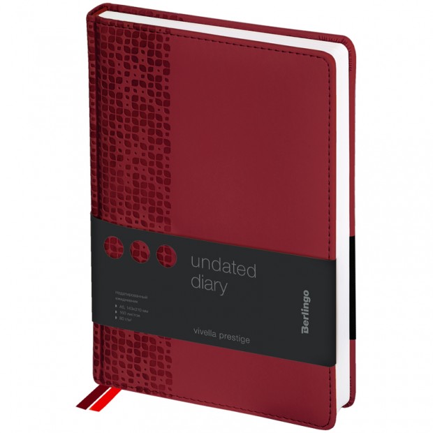 Ежедневник недатир. А5, 160л., кожзам, Berlingo 
