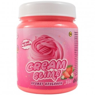 Слайм Cream-Slime, розовый, с ароматом клубники, 250мл