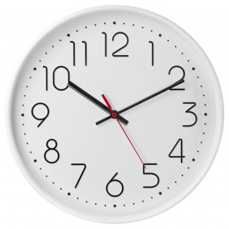 Часы настенные ход плавный, Troyka 76771783, круглые, рельефные цифры, 30*30*5, белая рамка