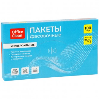 Пакеты фасовочные OfficeClean, универсальные, 25*40см, ПВД, 16мкм, в диспенсере, 100шт.