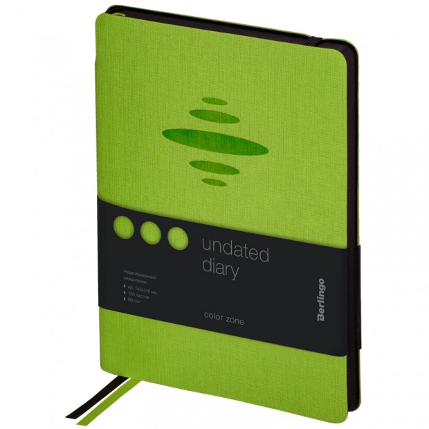 Ежедневник недатир. А5, 136л., кожзам, Berlingo 