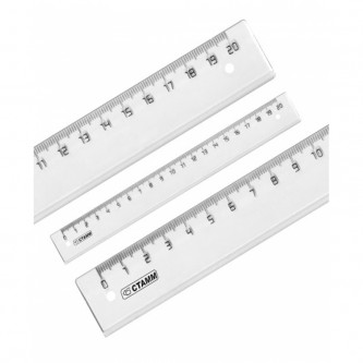 Линейка 20см СТАММ, пластиковая, прозрачная, бесцветная Линейка 20см СТАММ, пластиковая, прозрачная, бесцветная