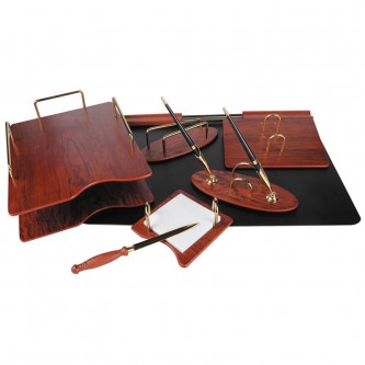 Набор настольный Delucci 7 предметов, розовое дерево