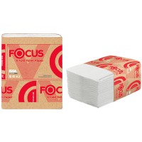 Бумага туалетная листовая Focus Premium (V-сл) 2-слойная, 250лист./пачка, 23*10,8см, белая