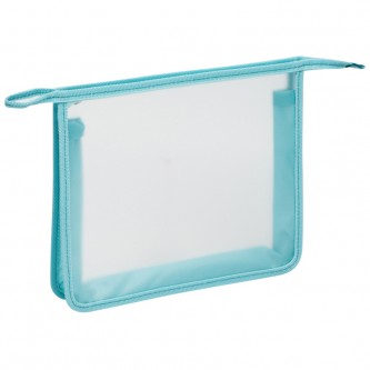 Папка для тетрадей 1 отделение А5 ArtSpace, прозрачная/бирюзовый, пластик, на молнии Папка для тетрадей 1 отделение А5 ArtSpace, прозрачная/бирюзовый, пластик, на молнии