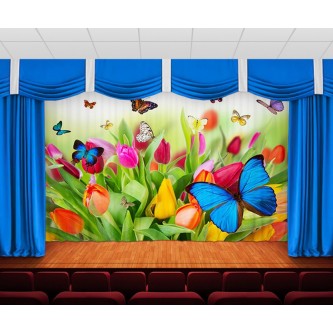 Занавес Бабочки на цветах Занавес Бабочки на цветах