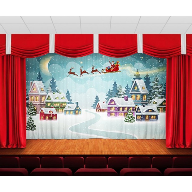 Занавес Дед мороз над деревней Занавес Дед мороз над деревней