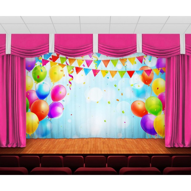 Занавес Воздушные шары и флажки Занавес Воздушные шары и флажки