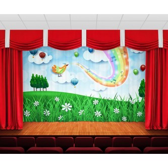 Занавес Ромашки на фоне леса Занавес Ромашки на фоне леса