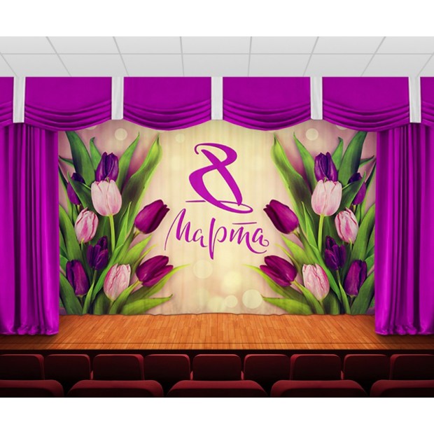 Занавес Праздничные тюльпаны Занавес Праздничные тюльпаны