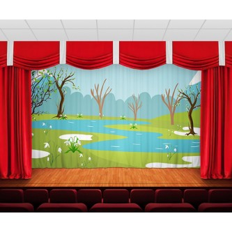 Занавес Весенний пейзаж Занавес Весенний пейзаж