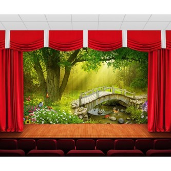 Занавес Мостик в саду Занавес Мостик в саду