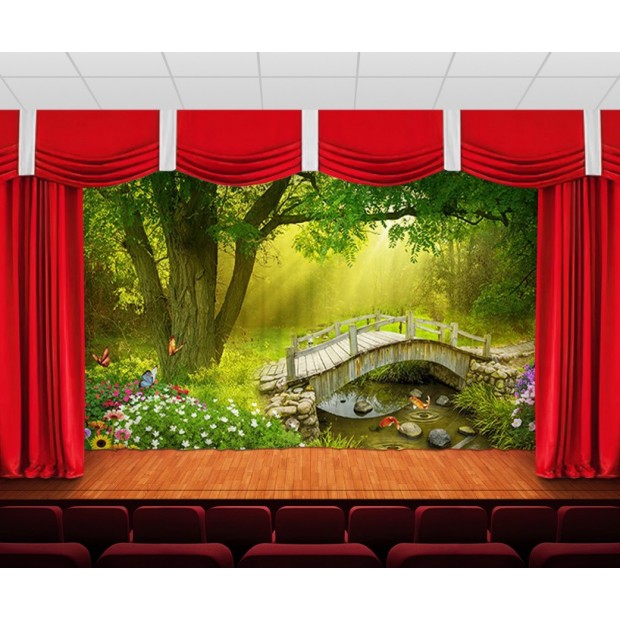 Занавес Мостик в саду Занавес Мостик в саду