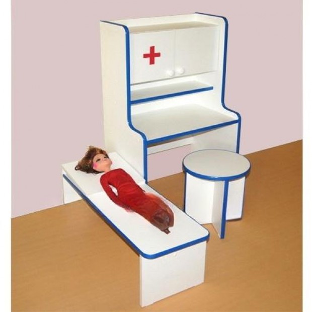 Игровая мебель 3 предмета набор детский Больница для кукол М-3
