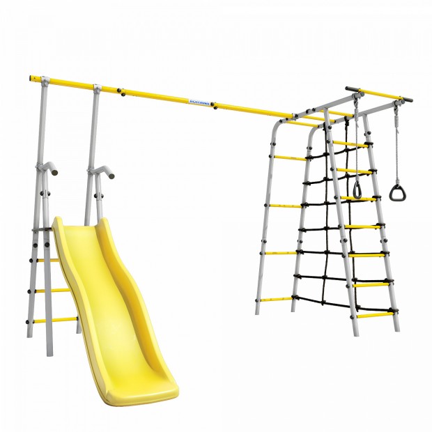Детский спортивный комплекс для дачи Богатырь Плюс - 2 (желтый/серый) (без качелей) Детский спортивный комплекс для дачи Богатырь Плюс - 2 (желтый/серый) (без качелей)