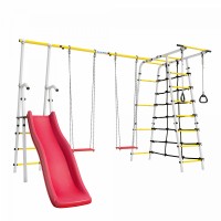 Детский спортивный комплекс для дачи Богатырь Плюс - 2 (желтый/белый) Детский спортивный комплекс для дачи Богатырь Плюс - 2 (желтый/белый)