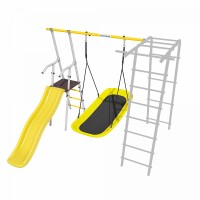 Дополнительный комплект с горкой к дачному комплексу *только для высоты балки качелей 2050 мм. (желтый/серый) Дополнительный комплект с горкой к дачному комплексу *только для высоты балки качелей 2050 мм. (желтый/серый)
