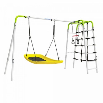 Комплект: лестница, набор для взбирания, кольца, качеля (салатовый/белый) Комплект: лестница, набор для взбирания, кольца, качеля (салатовый/белый)