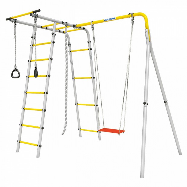 Детский спортивный комплекс для дачи Лесная поляна - 3 (желтый/серый)