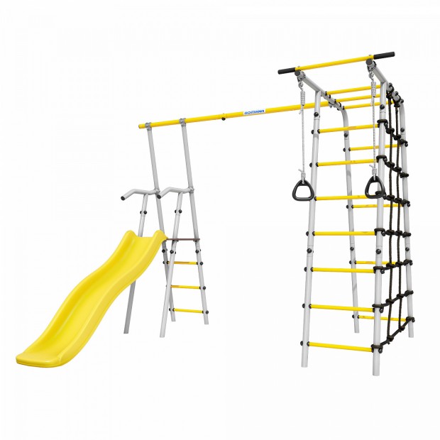 Детский спортивный комплекс для дачи Богатырь (желтый/серый) (без качелей) Детский спортивный комплекс для дачи Богатырь (желтый/серый) (без качелей)