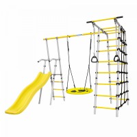 Детский спортивный комплекс для дачи Богатырь (желтый/серый) Детский спортивный комплекс для дачи Богатырь (желтый/серый)