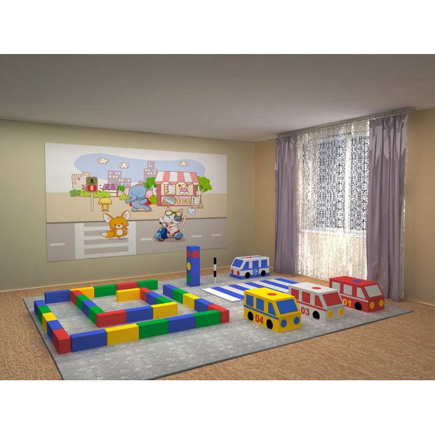 Комплект мягких модулей «Автопарк» Комплект мягких модулей «Автопарк»