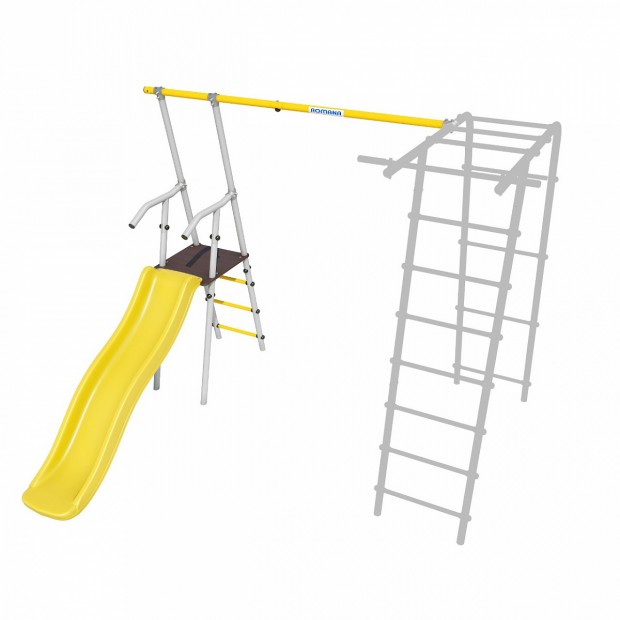 Дополнительный комплект с горкой к дачному комплексу *только для высоты балки качелей 2050 мм. (желтый/серый) (без качелей)