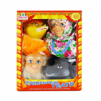 Кукольный театр из 4-х персонажей с ширмой №1. Весна. Кукольный театр из 4-х персонажей с ширмой №1. Весна.