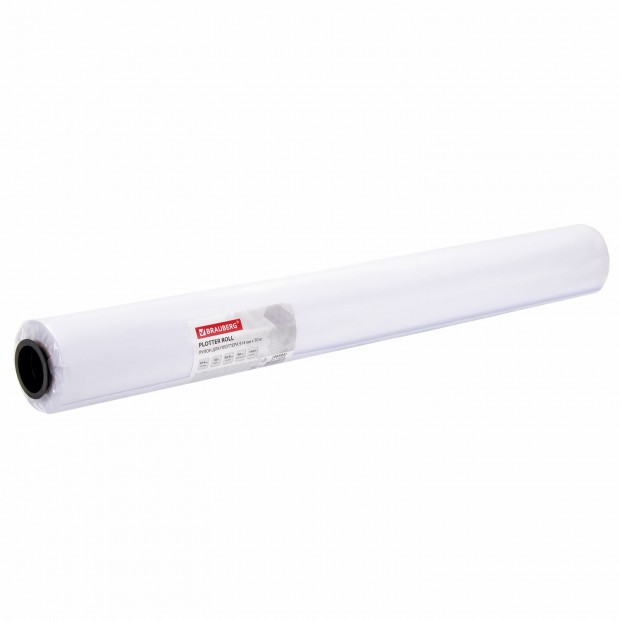 Бумага широкоформатная рулон для плоттера, 914 мм х 50 м х втулка 50,8 мм, 80 г/м2, белизна CIE 146%, BRAUBERG, 110458 Бумага широкоформатная рулон для плоттера, 914 мм х 50 м х втулка 50,8 мм, 80 г/м2, белизна CIE 146%, BRAUBERG, 110458