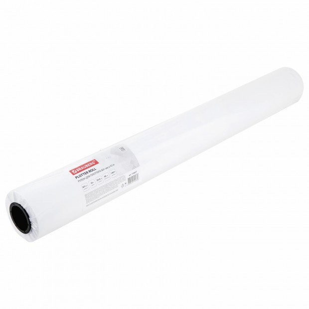 Бумага широкоформатная рулон для плоттера, 841 мм х 45 м х втулка 50,8 мм, 80 г/м2, белизна CIE 146%, BRAUBERG, 110627 Бумага широкоформатная рулон для плоттера, 841 мм х 45 м х втулка 50,8 мм, 80 г/м2, белизна CIE 146%, BRAUBERG, 110627