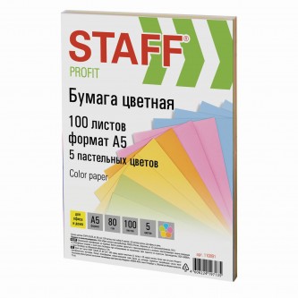 Бумага цветная STAFF Бумага цветная STAFF