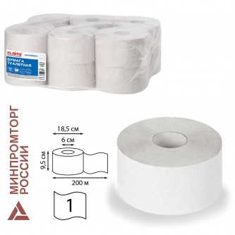 Бумага туалетная 200 м, LAIMA (T2), UNIVERSAL, 1-слойная, цвет натуральный, КОМПЛЕКТ 12 рулонов, 111334 Бумага туалетная 200 м, LAIMA (T2), UNIVERSAL, 1-слойная, цвет натуральный, КОМПЛЕКТ 12 рулонов, 111334