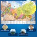 Карта России политико-административная 101х70 см, 1:8,5М, интерактивная, европодвес, BRAUBERG, 112395