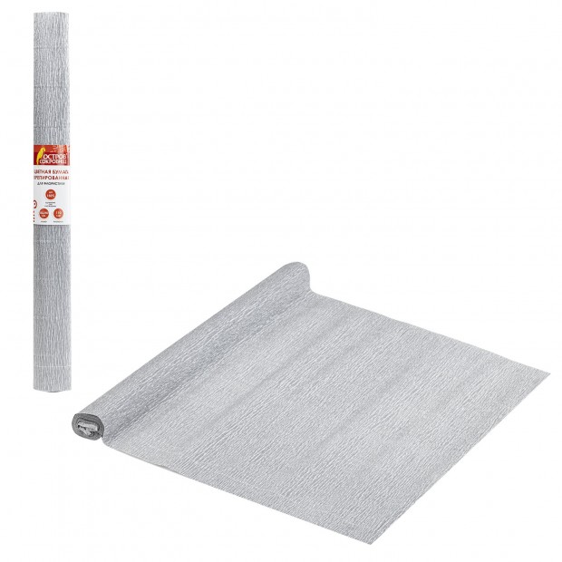 Бумага гофрированная/креповая, 110 г/м2, 50х250 см, СЕРЕБРЯНАЯ, ОСТРОВ СОКРОВИЩ, 112552 Бумага гофрированная/креповая, 110 г/м2, 50х250 см, СЕРЕБРЯНАЯ, ОСТРОВ СОКРОВИЩ, 112552