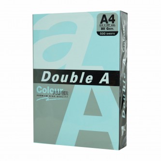 Бумага цветная DOUBLE A, А4, 80 г/м2, 500 л., пастель, голубая Бумага цветная DOUBLE A, А4, 80 г/м2, 500 л., пастель, голубая