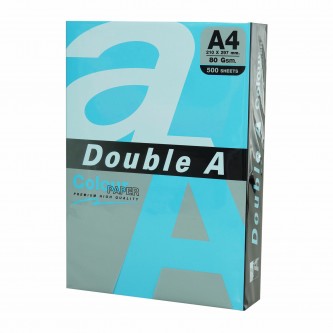 Бумага цветная DOUBLE A, А4, 80 г/м2, 500 л., интенсив, синяя Бумага цветная DOUBLE A, А4, 80 г/м2, 500 л., интенсив, синяя