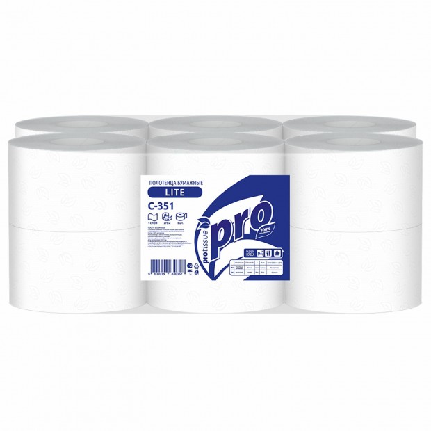 Полотенца бумажные с центральной вытяжкой 275 м PROtissue (M2) COMFORT, 1-слойные, с перфорацией, КОМПЛЕКТ 6 рулонов, C351 Полотенца бумажные с центральной вытяжкой 275 м PROtissue (M2) COMFORT, 1-слойные, с перфорацией, КОМПЛЕКТ 6 рулонов, C351