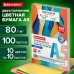 Бумага цветная МАЛОГО ФОРМАТА 10 цветов, BRAUBERG MULTICOLOR А5, 80 г/м2, 100 л., (10 цветов x 10 листов), 116406