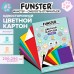 Картон цветной А4 немелованный, кросс-серия КОШАЧЬИ ЛАПКИ, 8л. 8цв., 200х290мм, FUNSTER, 118533