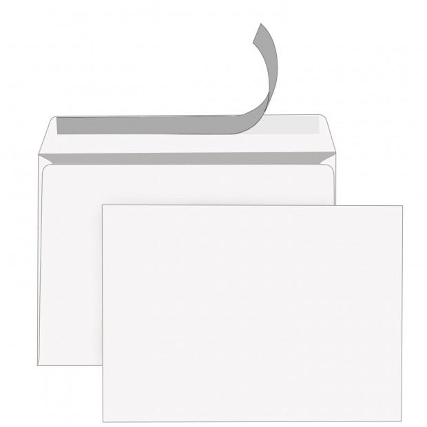 Конверты С4 (229х324мм), отрывная лента, 80г/м2, КОМПЛЕКТ 50шт, внутренняя запечатка, STAFF, 118668