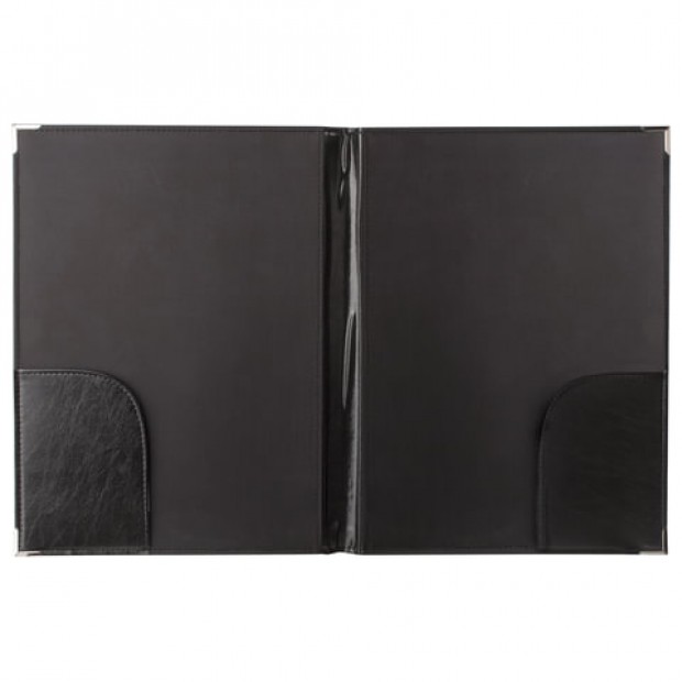 Папка адресная из кожзама без надписи, формат А4, 33х25х2 см, черная Папка адресная из кожзама без надписи, формат А4, 33х25х2 см, черная